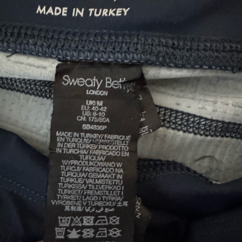 Sweaty Betty Leggings Blue White Grid Pattern 7/8 Length M - Picture 6 of 13